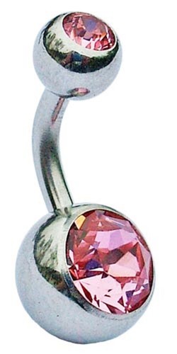 BELLY BARS 6mm 8mm 10mm 12mm 14mm 16mm Double Jewelled Surgical Steel Navel Bar - Picture 17 of 22
