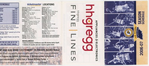 2006-07 Indiana Pacers Season Schedule pocket Calender Basketball NBA - Picture 4 of 5