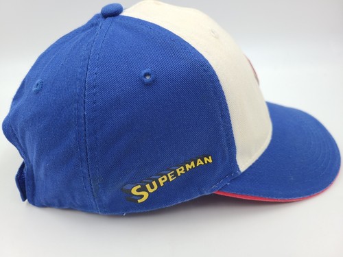 Youth Superman DC Comics Adjustable Hat Cap Superhero Kid Boy Girl White Blue - Picture 7 of 14