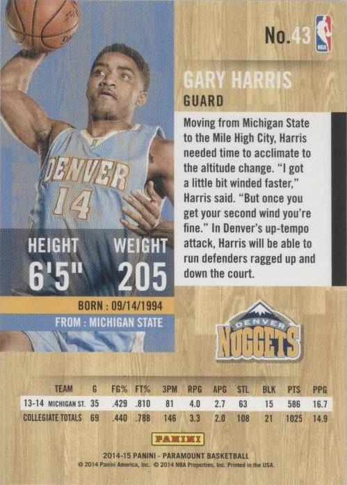2014-15 Panini Paramount - Gary Harris #43