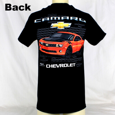Chevrolet Chevy New Camaro Racing Bowtie Logo Muscle US Car T- Shirt Schwarz NEU