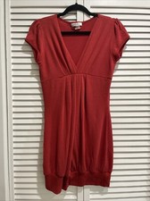 Chelsey Hearts Short Sleeve Midi Sweater Dress Women’s Size Large Orange