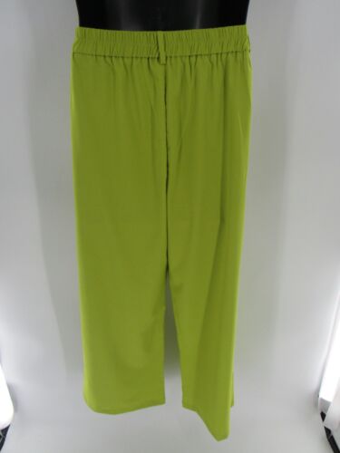 Plus Size Women's Green Solid Pants Wide Leg High Waist Pants Trouser Sz: 1X New - Picture 4 of 6