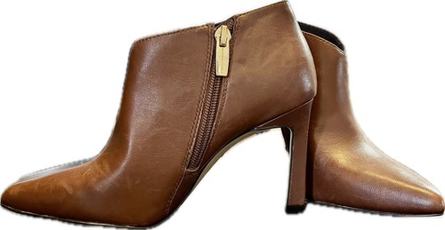 Vince Camuto Rindanah Brown Leather Boots Pointed Toe Shooties US 6.5 EU 37 NEW - Picture 12 of 14