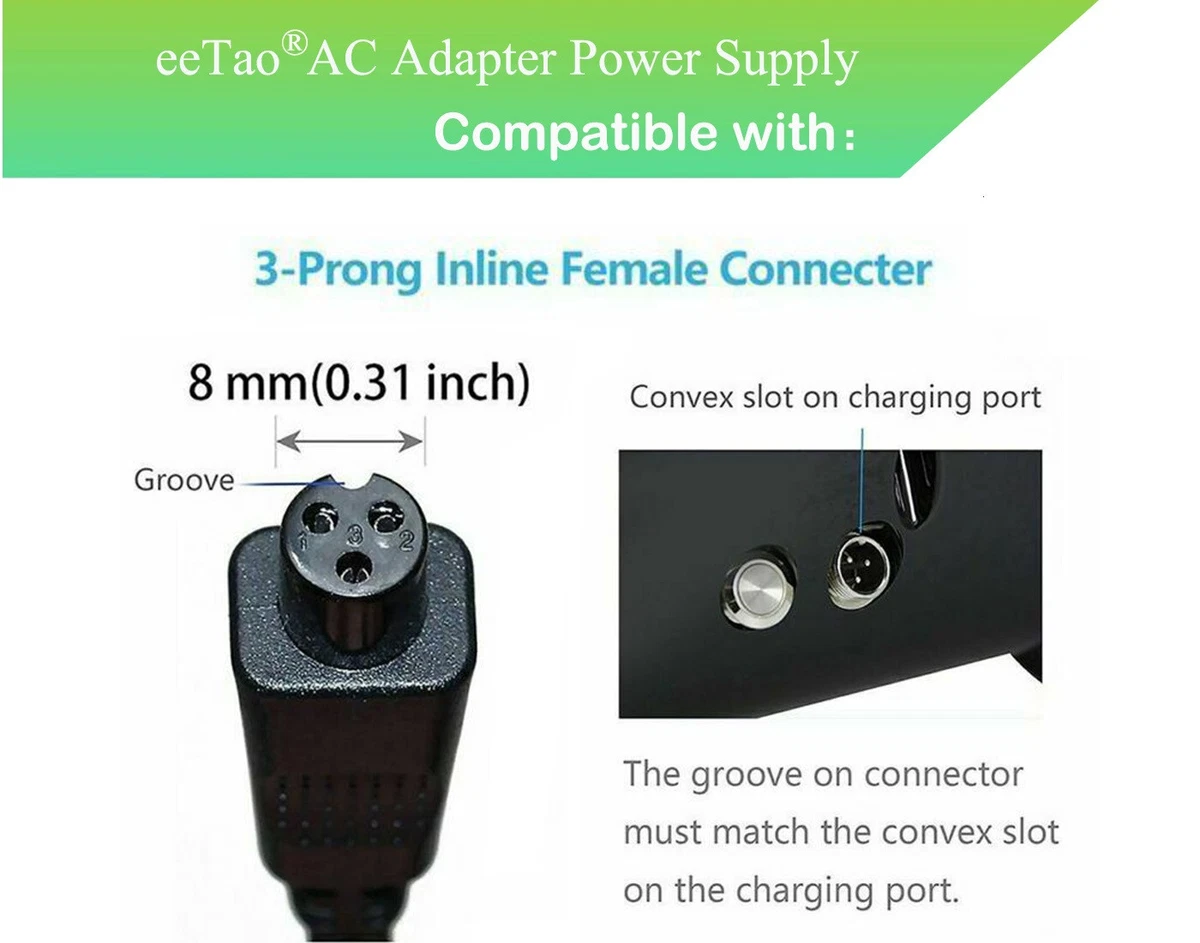 42V AC Adapter For Jetson Tracer JTRACE BLK All Terrain Hoverboard