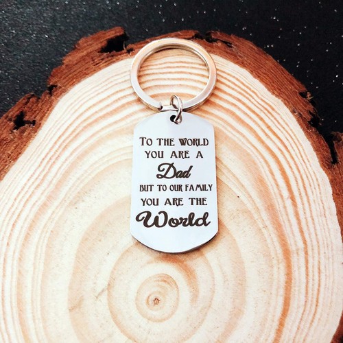 Dad Keychain Gift "To the World You're a Dad" Father's Day Birthday Gift - Picture 3 of 7