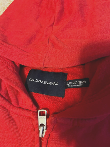 Calvin Klein Big Boys Full Zip Up Hoodie Youth XL Red GUC - Picture 3 of 4