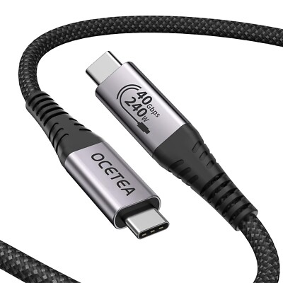 USB 4 Kabel 2m, [USB-IF zertifiziert] 40Gbps 240W USB C Kabel kompatibel Thunderbol
