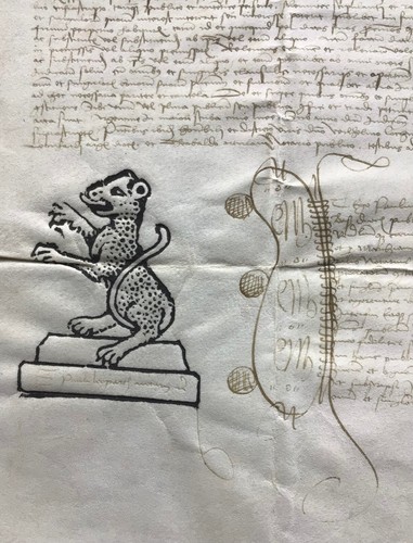 "PAULUS LEOPARDUS DE COLOMBARUS", Parchment, 1530, woodcut Fantastic Bestiary  - Picture 3 of 7