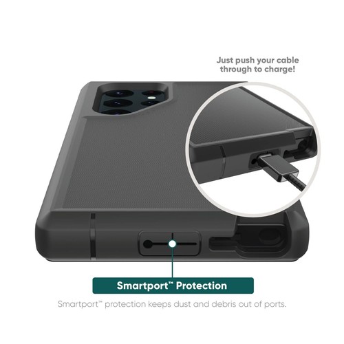 onn. Heavy Duty Cover For Samsung Galaxy S22 Ultra 5G Rugged Phone Case, Black - 第 6/6 張圖片