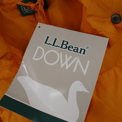 Vintage NWT Ll bean vest mens XL mango down puffer orange snap quilted nylon - Picture 3 of 12