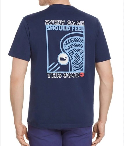 Vineyard Vines Lacrosse Pocket Tee Men's Small Every Game Should Feel This Good - Picture 2 of 10