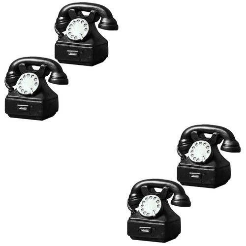 2 Pack Vintage Ornaments Child Rotary Dial Retro Telephone Old Prop