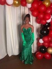 Green gown. Only worn once. Strapless and floor length