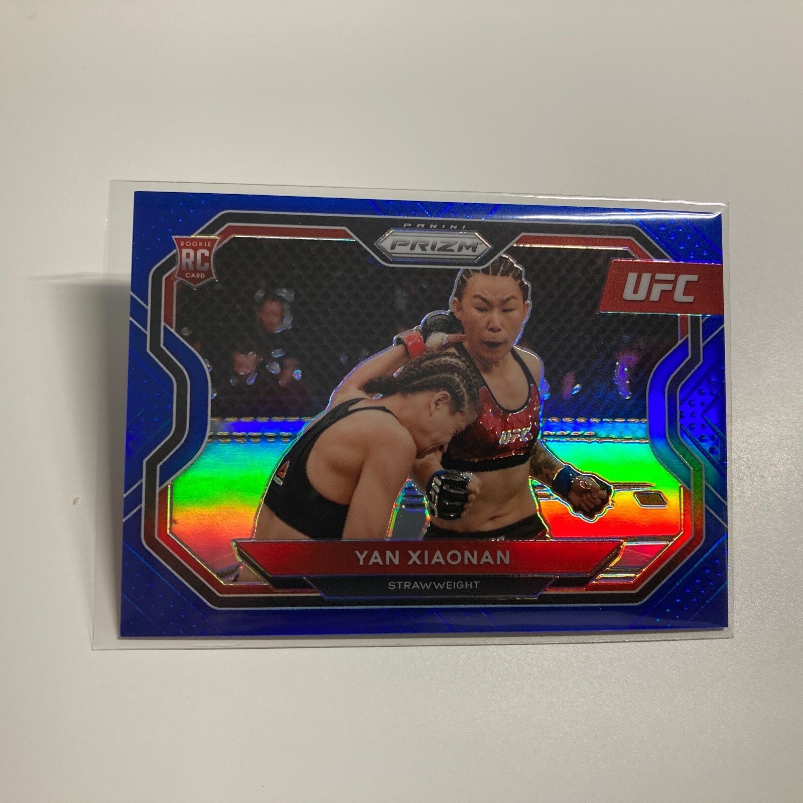 Yan Xiaonan 2021 Panini Prizm UFC Blue Refractor RC Rookie Card 26/199 #169