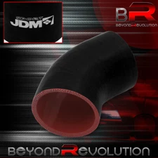 Black 2" ID 45 Degree Bend Angle Silicone Coupler Hose Intercooler Turbo Upgrade