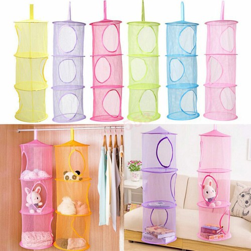 Kids' Hanging Organizer - 3-Layer Mesh Storage Net for Toys AU - Picture 3 of 13