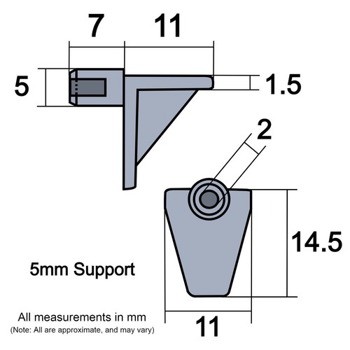 20 Stück weiße Kunststoff 5 mm Regalträger Noppen für 5 mm Löcher in Küchenzeilen - Bild 2 von 2