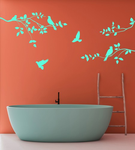 Birds on Tree Branches Wall Sticker Decoration Removable Wall Art Vinyl Decal - Picture 115 of 141