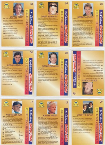 Cadbury Olympic Stars Collector Trading Cards 1995 Lot of 10 Cards - Picture 2 of 12