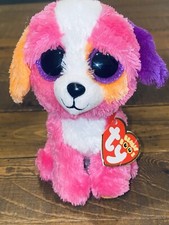 Ty Beanie Boos - AUSTIN the Dog 6" (Claire's Exclusive) NEW Hang Tag Doggy Pink