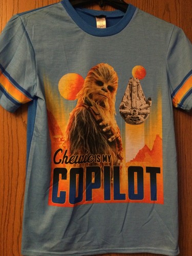 Star Wars - “Chewie Is My Copilot” - Blue Sports Style Shirt - XL - Polyester - Afbeelding 1 van 3