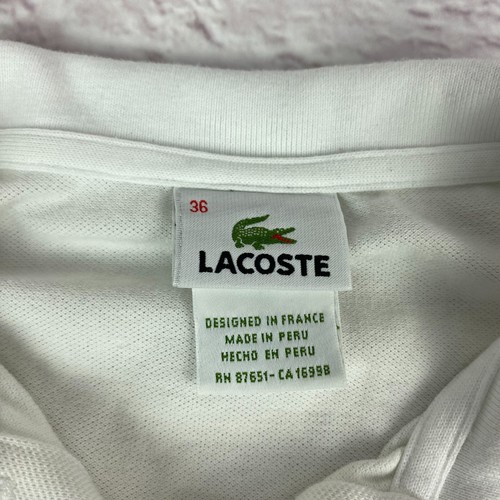 Lacoste Girls School Uniform Polo Shirt White Logo Short Sleeve Size Small 36 - Picture 5 of 11