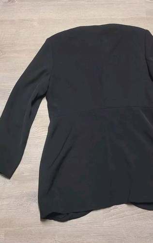 Jacqueline Ferrar Women's Black Long Blazer Overcoat Size 12 - Picture 10 of 14