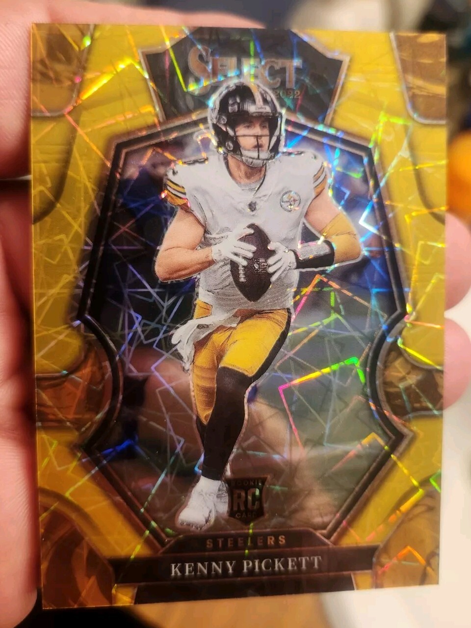 🔥2022 Panini Select Kenny Pickett Premier Level GOLD Laser /10 Rookie Steelers