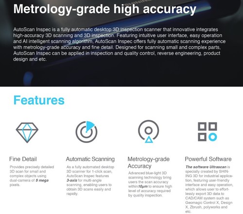 SHINING 3D AutoScan Inspec Fully Automatic Desktop 3D Inspection Scanner - Picture 10 of 15