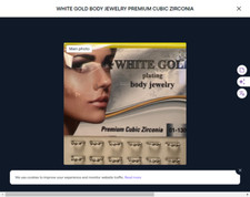 WHITE GOLD BODY JEWELRY PREMIUM CUBIC ZIRCONIA