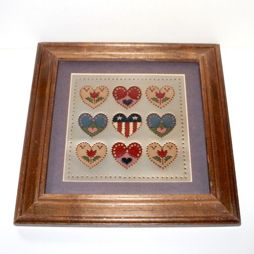 KB Tin Punch decoración de pared hecha a mano edición limitada 1987 corazones americana folk primitivo - Imagen 3 de 6