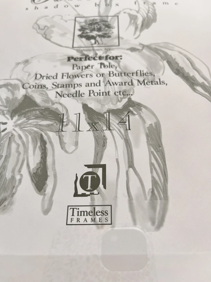 "Estuche Shadow Box Frame 11x14"" color pino natural con ventana de vidrio extraíble" Foto 3 de 4