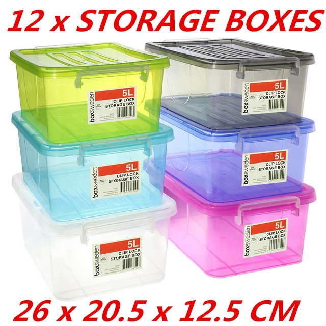Storage Containers Stackable Interlocking Detachable with Lid 5 for