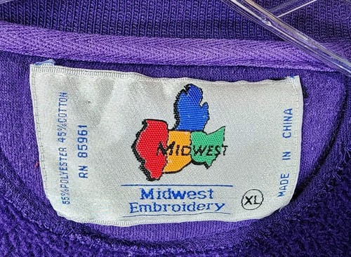 Washington UW Huskies Vintage Crew Neck Sweatshirt Adult XL Purple Embroidered - Picture 10 of 11
