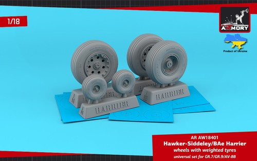 Armory AR-AW18401 - 1/18 H.S. Ruedas Harrier GR.7/GR.9/AV-8B con neumáticos ponderados - Imagen 2 de 12
