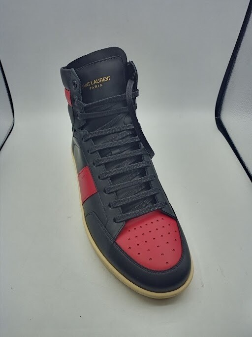 SAINT LAURENT 418026-D2630 BLACK & RED COURT CLASSIC SL/10