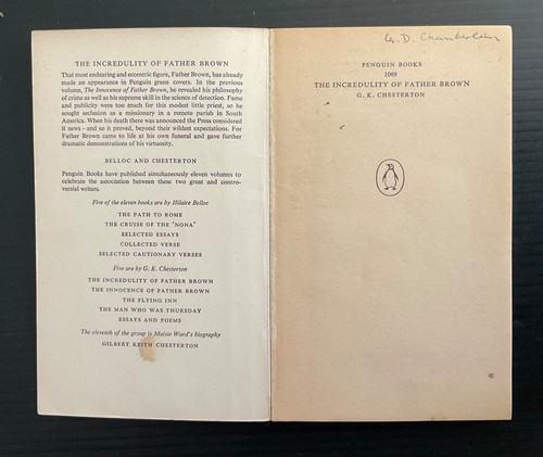Penguin 1069 THE INCREDULITY OF FATHER BROWN by G. K. CHESTERTON - Picture 4 of 6