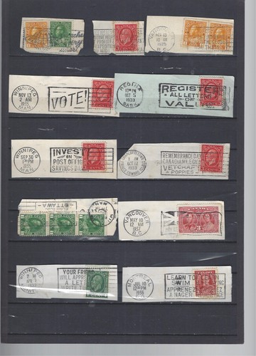 CANADA-COLLEZIONE-QUADRATI PIÙ VECCHI-TAGLIATI-ANNULLA-ETICHETTE-U-F-VF-