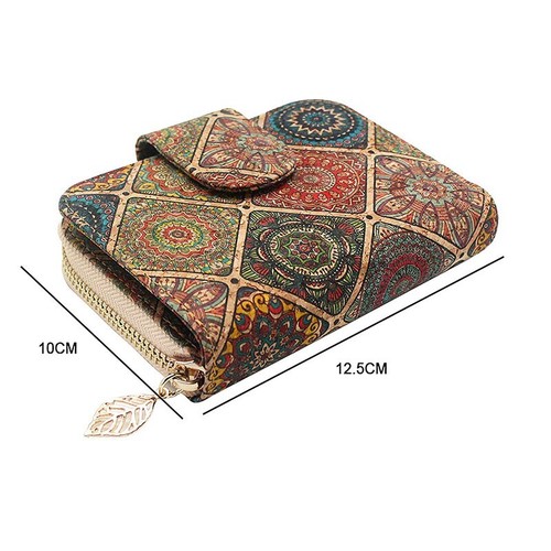 Eco-Friendly Natural Cork Leather Wallet Checkbook Wallet Multi Card Case Clutch - Picture 7 of 7