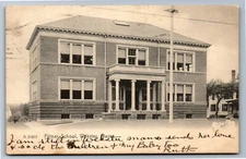 Postcard MA B&W Filmer School Webster Massachusetts T8