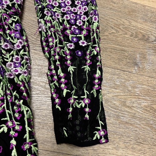 Badgley Mischka STUNNING Floral Embroidered Lace Lined Dress Sz 6 $595 - Picture 6 of 18