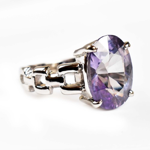 925 Sterling Silver Brilliant Cut Flawless Color Change Alexandrite Ring US 7 - Picture 7 of 9