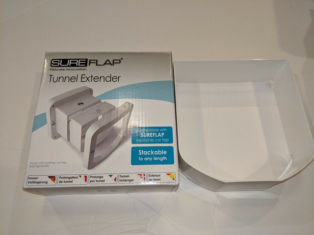 SureFlap Microchip Cat Flap Tunnel Extender in White, TUN001, x1 = 2.5 - 4.5in. for sale online
