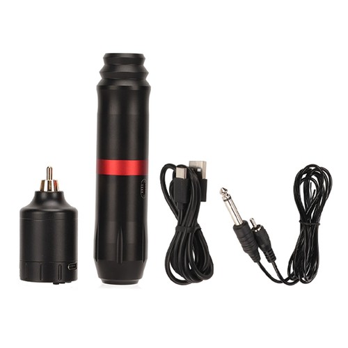(Black) Tattoo Pen Machine Kit Powerful Motor Tattoo Wireless Power - Bild 20 von 24