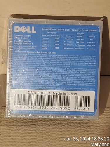 Dell Data Tape Cartridge | LTO Ultrium 3 400/800GB | 0HC591 - Picture 2 of 3