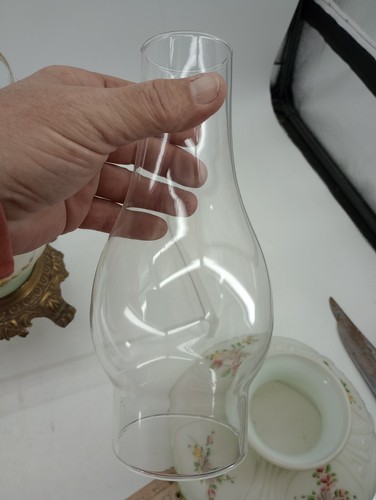 Vintage Gone with the Wind Hand Painted Floral Hurricane Lamp 3 Way - Picture 20 of 24