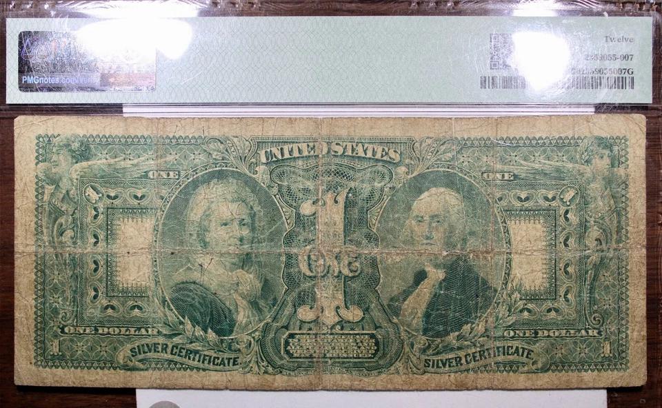 1896 $1 Educational Note Silver Certificate Fr. 225 Bruce Roberts PMG FINE 12 - Image 2 of 2