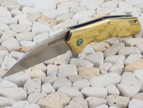 Rough Ryder Brass Linerlock Folding Pocket Knife RR2179 Wharncliffe Blade - Picture 6 of 6