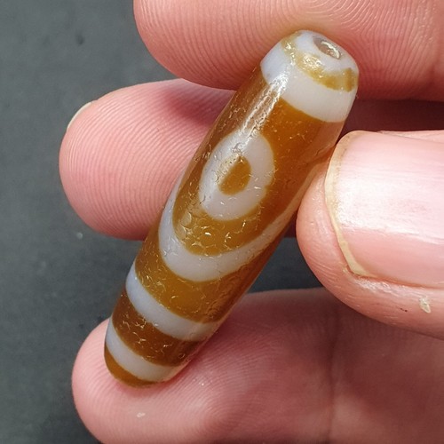 Vintage Tibetan 2 Eyes Agate Dzi Bead Amulet - Picture 12 of 18